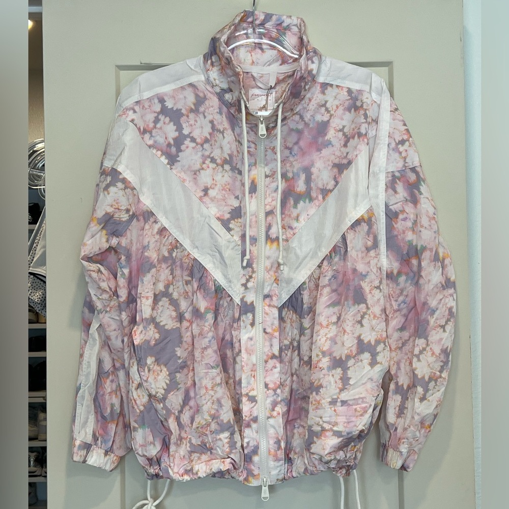 FP Movement by Free People Floral Jacket - Pink and White